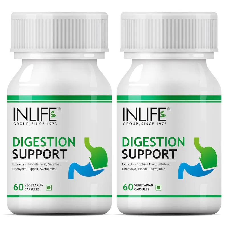 INLIFE Digestion Support Supplement with Ayurvedic Herbs | Triphala, Satahva, Dhanyaka, Pippali