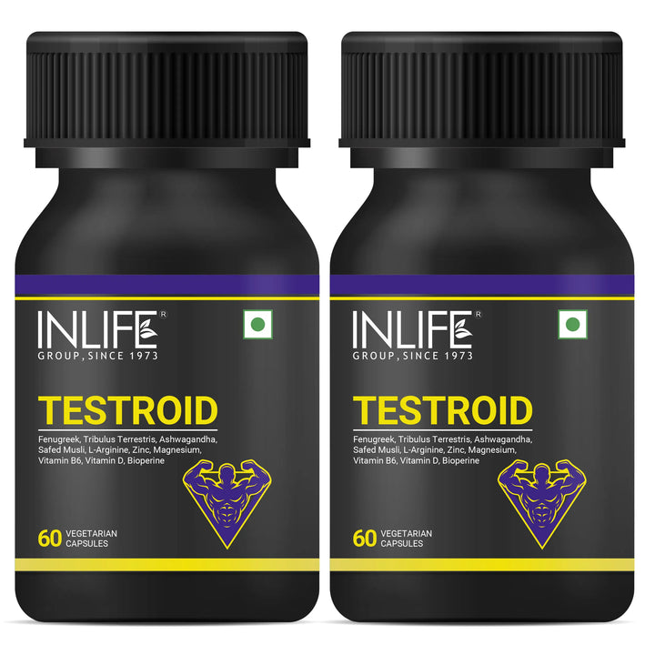 INLIFE Testroid Testosterone Support Supplement for Men | Energy & Stamina