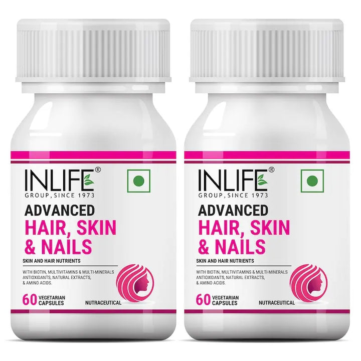 INLIFE Advanced Hair Skin & Nails Supplement with Biotin, Multivitamin Minerals Amino Acids