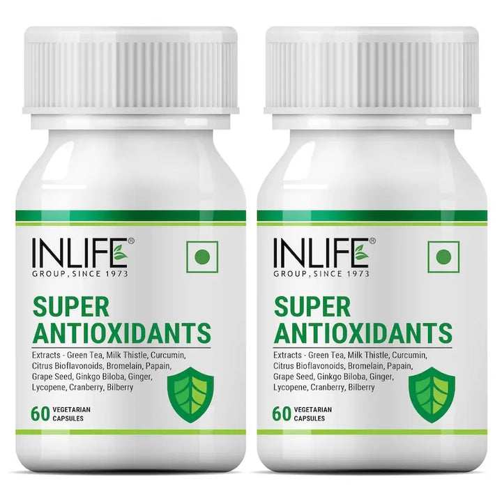 INLIFE Super Antioxidant Supplement | Milk Thistle, Curcumin, Ginkgo Biloba, Cranberry and more