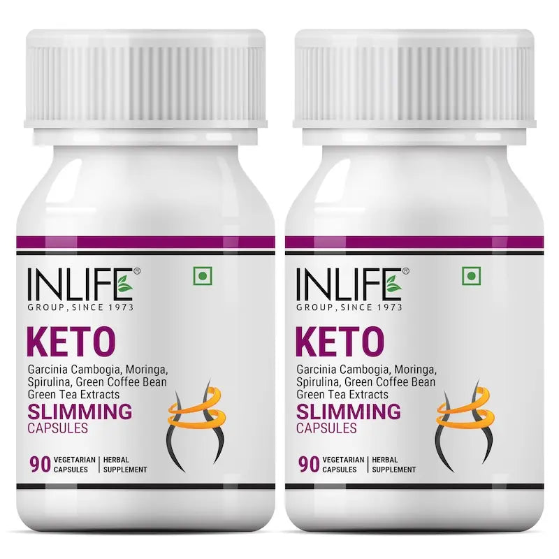 INLIFE Keto Slimming Capsules | Extracts - Garcinia Cambogia, Green Coffee Bean, Green Tea, Spirulina Moringa | Weight Management Supplement