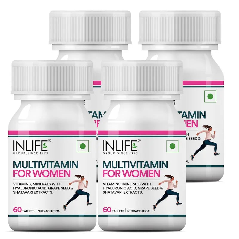 Inlife Multivitamin and Mineral for Women | Shatavari, Hyaluronic Acid, Grape Seed Extract