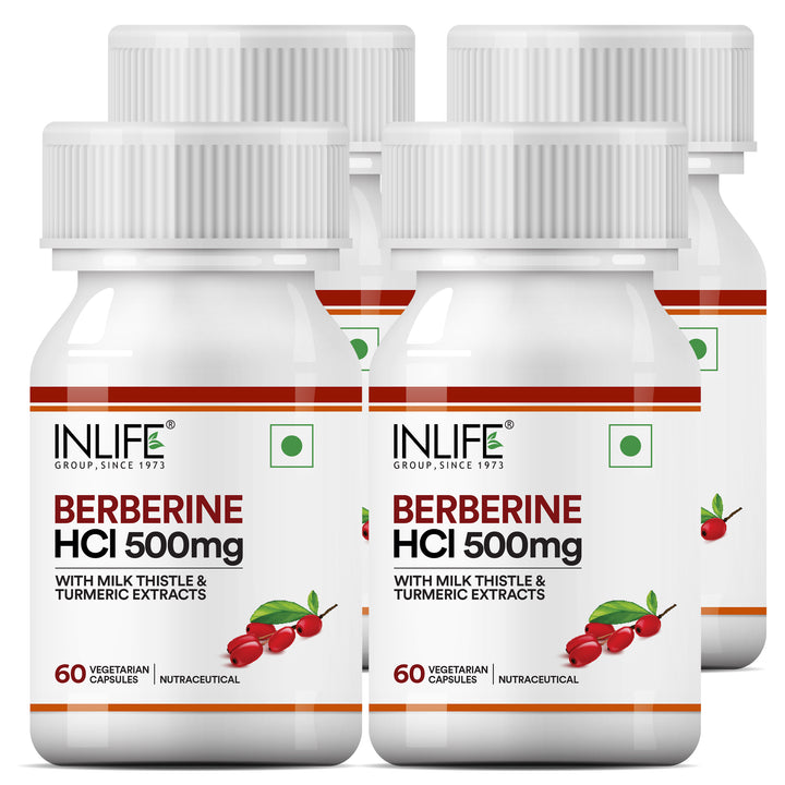 INLIFE Berberine Supplement with HCl 500mg, Milk Thistle, Turmeric