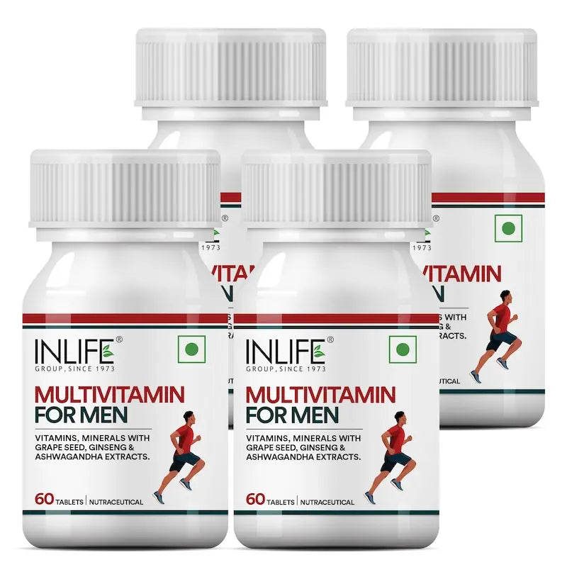 Inlife Multivitamin and Minerals Tablets for Men | Ashwagandha, Ginseng, Grape Seed Extract