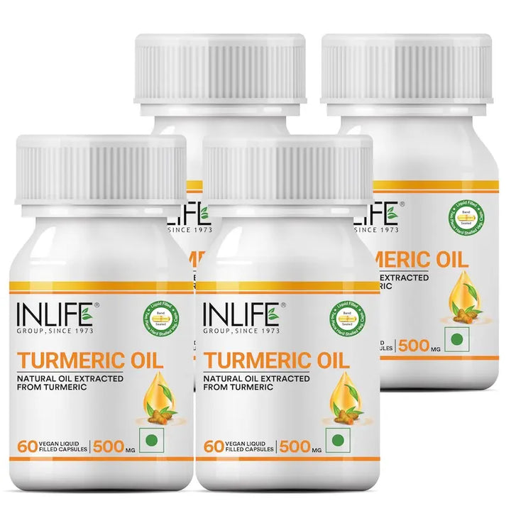 INLIFE Turmeric Oil Capsules | Antioxidant Supplement for Men and Women, 500mg – 60 Liquid Filled Vegetarian Capsules