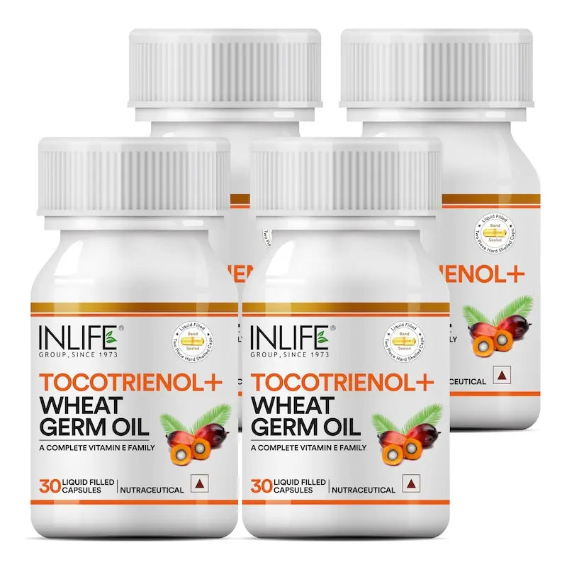 INLIFE Tocotrienols & Wheat Germ Oil Supplement - 30 Liquid Filled Capsules