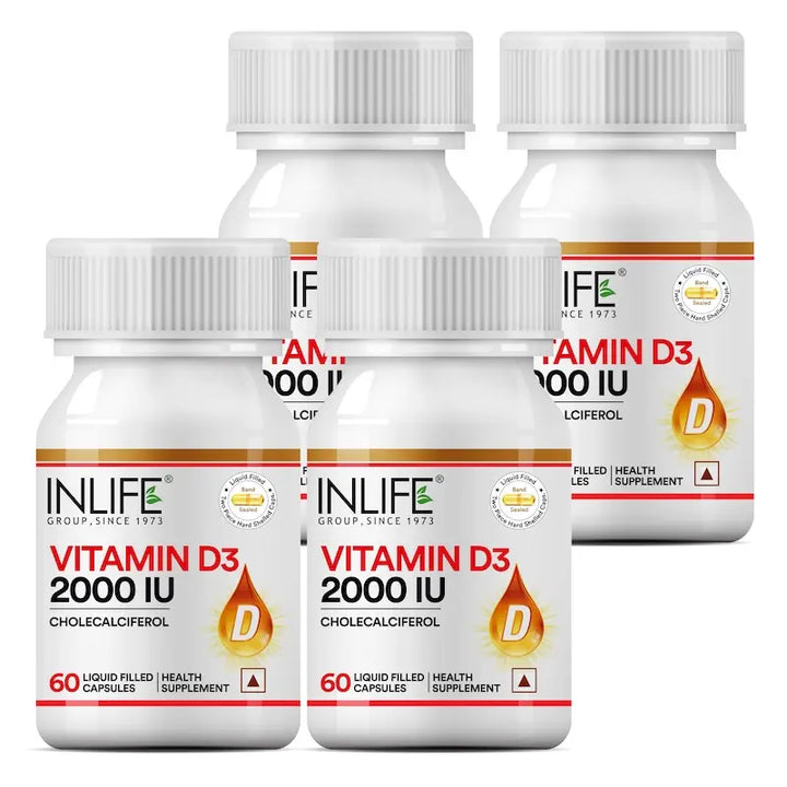 INLIFE Vitamin D3 (Cholecalciferol) 2000 IU - 60 Liquid Filled Capsules