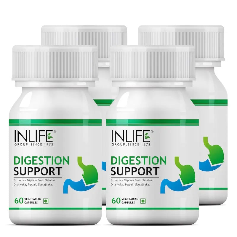 INLIFE Digestion Support Supplement with Ayurvedic Herbs | Triphala, Satahva, Dhanyaka, Pippali