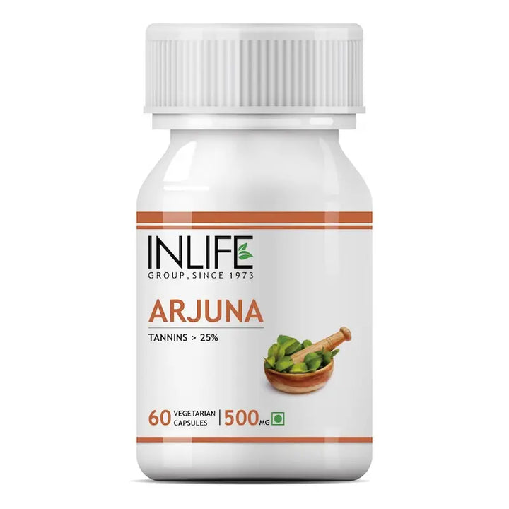 INLIFE Arjuna Capsules 500mg | Ayurvedic Herbal Supplement