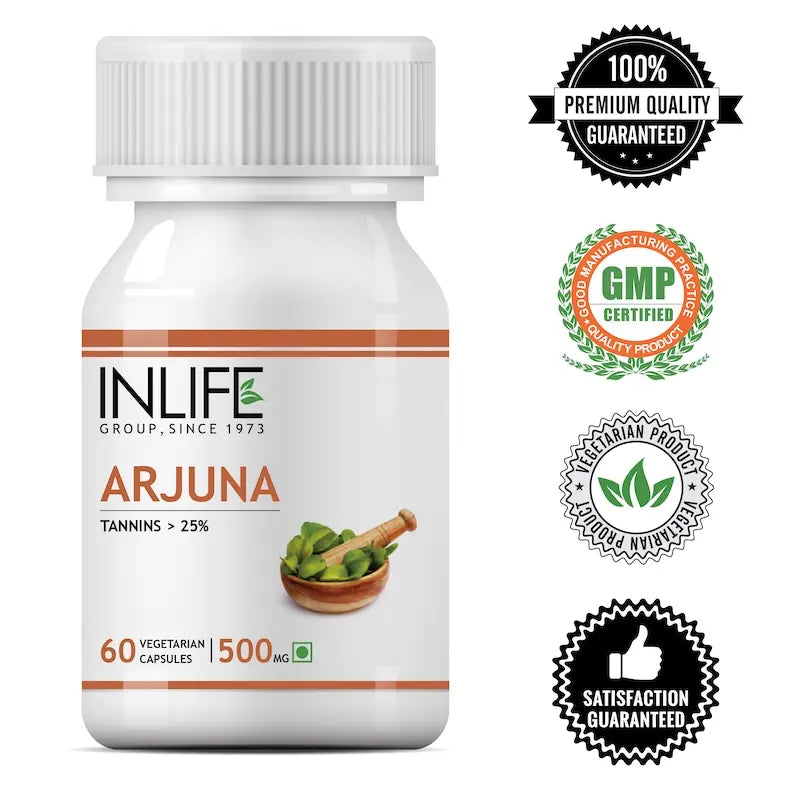 INLIFE Arjuna Capsules 500mg | Ayurvedic Herbal Supplement