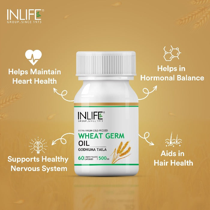INLIFE Wheat Germ Oil Supplement, 500 mg