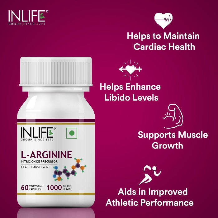 INLIFE L-Arginine Supplement, 1000mg