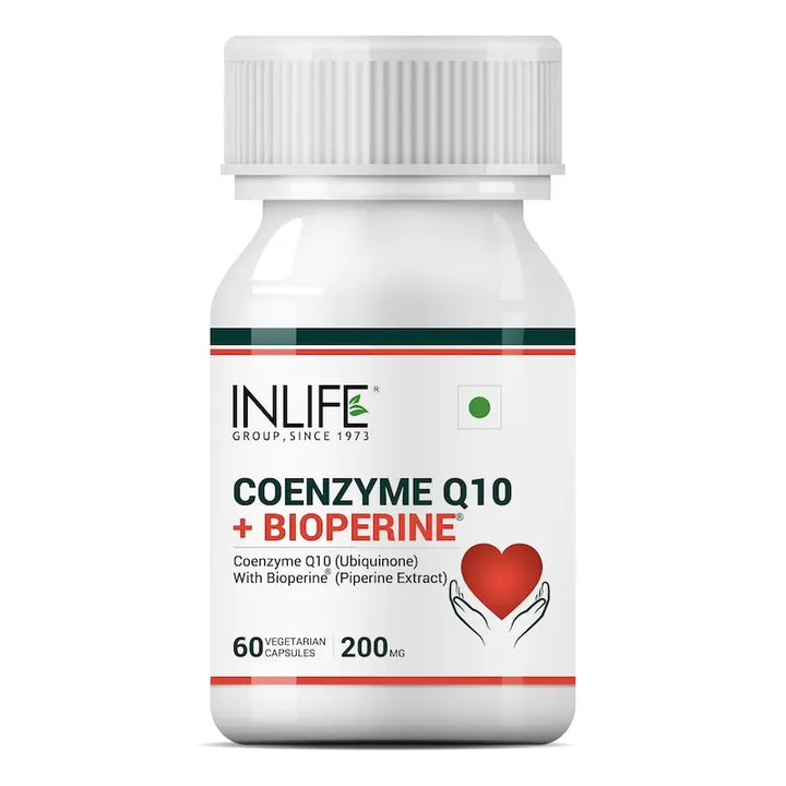 INLIFE Coenzyme Q10 CoQ10 200mg with Bioperine (Piperine) 8mg Supplement