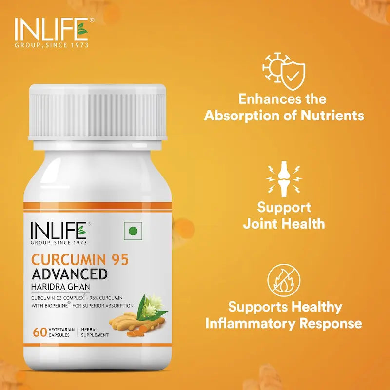 INLIFE Curcumin C3 Complex (95% Curcuminoids) & BioPerine Supplement