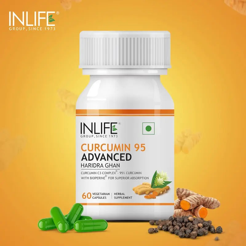 INLIFE Curcumin C3 Complex (95% Curcuminoids) & BioPerine Supplement