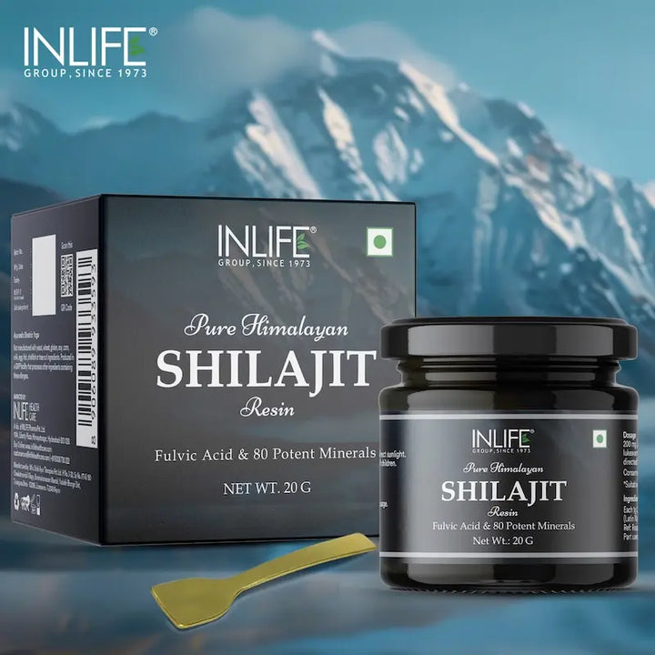 INLIFE Shilajit Resin 20g | Original Himalayan & Natural Shilajeet for Strength, Endurance & Stamina | 75% Fulvic Acid