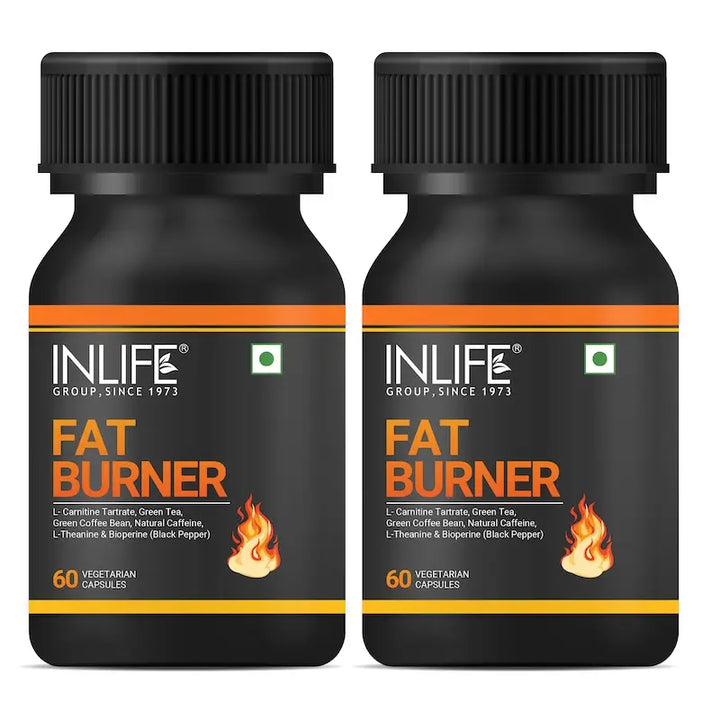 INLIFE Fat Burner Supplement for Men Women with L-Carnitine, Green Tea, Green Coffee Bean, Natural Caffeine, L-Theanine, Piperine Extract