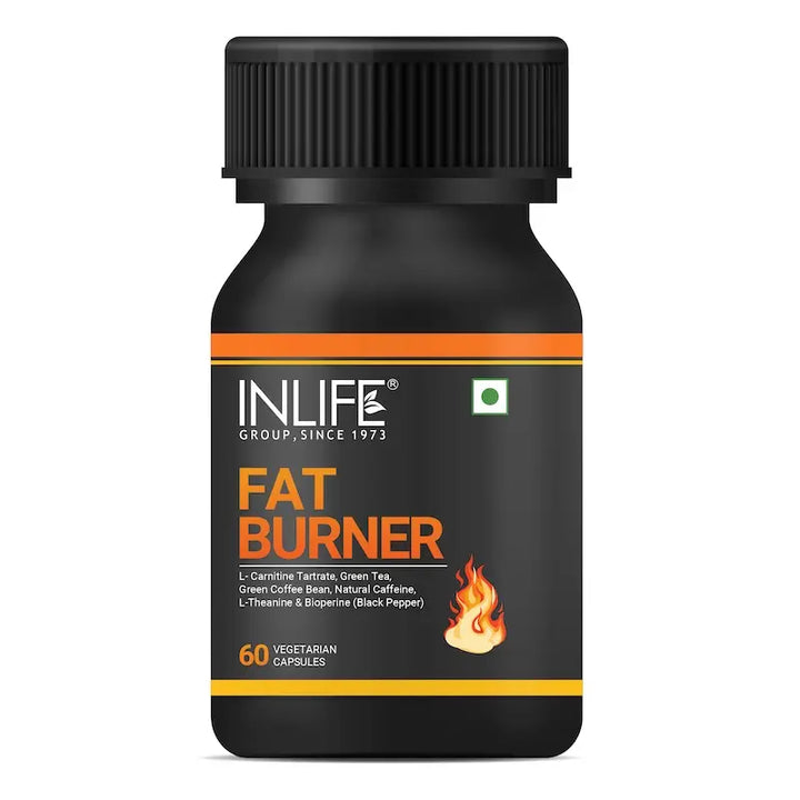 INLIFE Fat Burner Supplement for Men Women with L-Carnitine, Green Tea, Green Coffee Bean, Natural Caffeine, L-Theanine, Piperine Extract