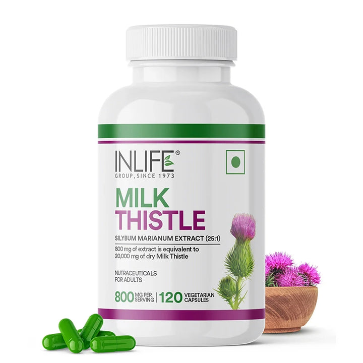 Inlife Milk Thistle Extract 800mg | 80% Silymarin Liver Support Supplement