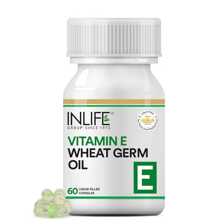 Inlife Vitamin E 400 IU with Wheat Germ Oil Supplement - 60 Liquid Filled Capsules