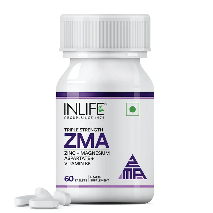 INLIFE ZMA- Zinc Magnesium Aspartate and Vitamin B6 Supplement