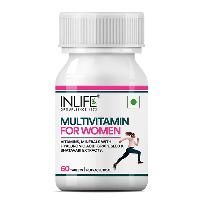 Inlife Multivitamin and Mineral for Women | Shatavari, Hyaluronic Acid, Grape Seed Extract