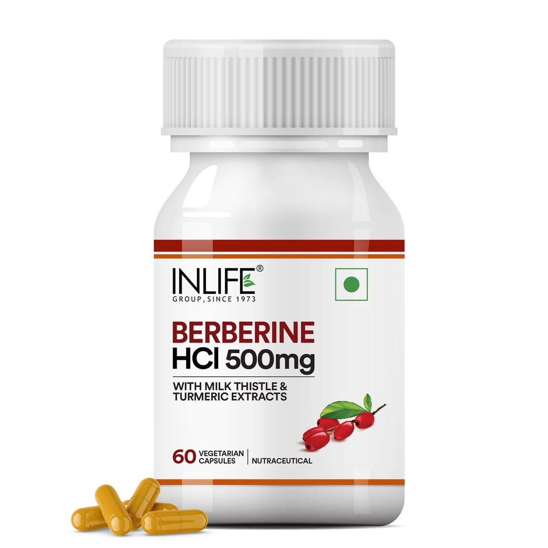 INLIFE Berberine Supplement with HCl 500mg, Milk Thistle, Turmeric