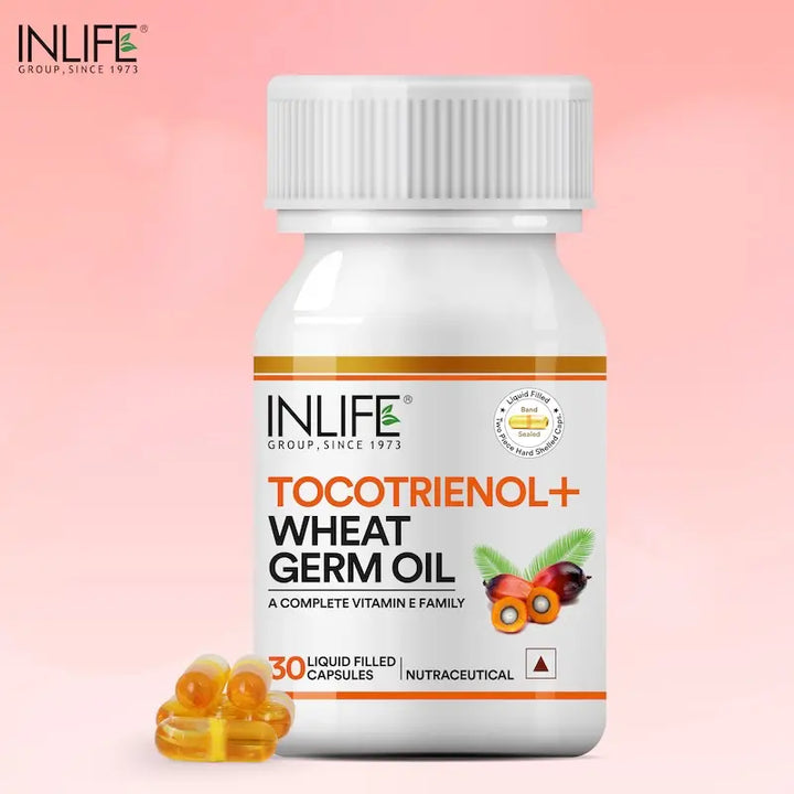 INLIFE Tocotrienols & Wheat Germ Oil Supplement - 30 Liquid Filled Capsules