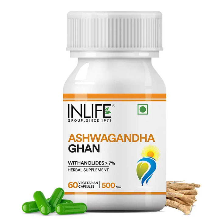 INLIFE Ashwagandha Extract (Withania Somnifera) Supplement | Immunity and General Wellness, 500mg