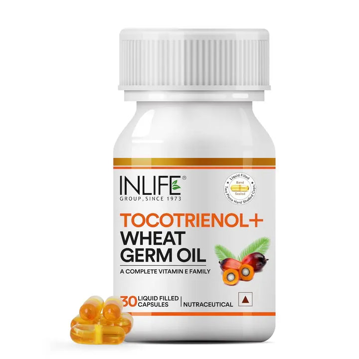 INLIFE Tocotrienols & Wheat Germ Oil Supplement - 30 Liquid Filled Capsules