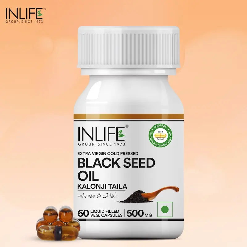 INLIFE Black Seed Oil Extra Virgin Cold Pressed, 500 mg