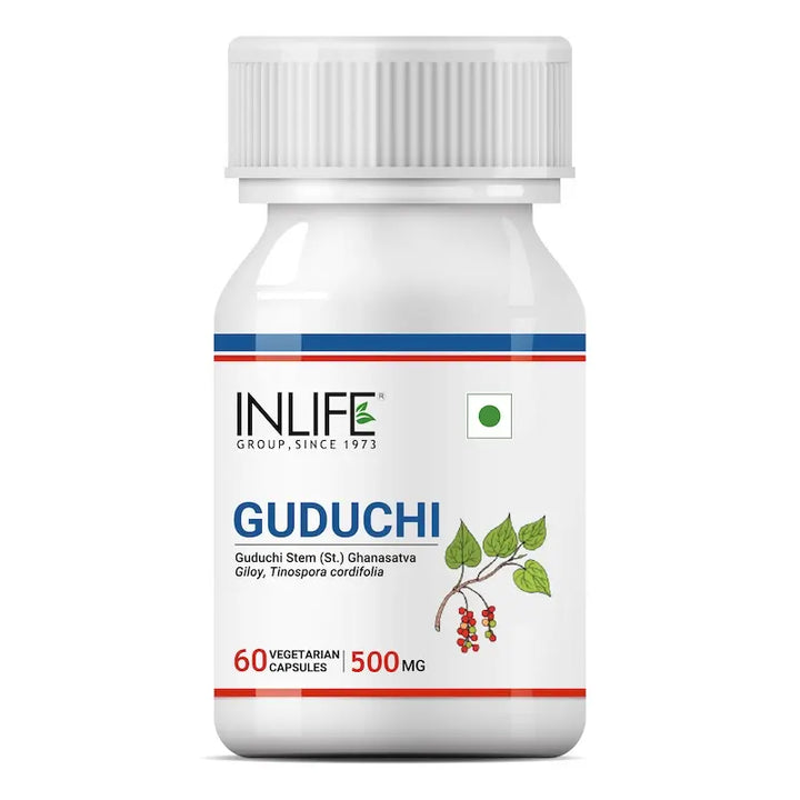 INLIFE Guduchi Giloy (Tinospora Cordifolia) Stem Extract for Immune Support Supplement, 500mg