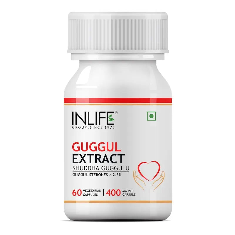 INLIFE Guggul Extract with 2.5% Guggul Sterones Supplement, 400 mg