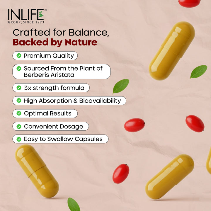 INLIFE Berberine Supplement with HCl 500mg, Milk Thistle, Turmeric