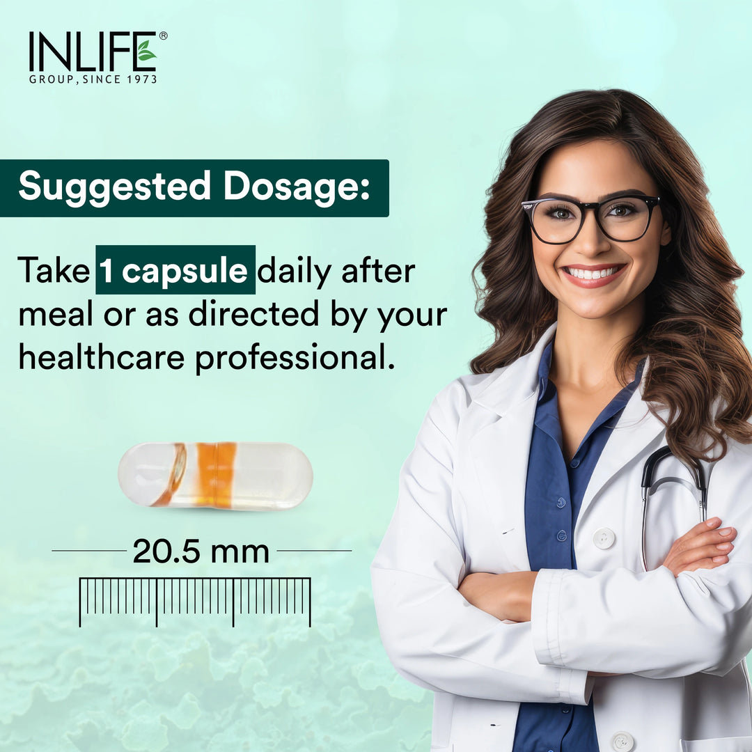 INLIFE Plant Based Vitamin D3 K2 Supplement, 600 IU - 60 Vegetarian Capsules