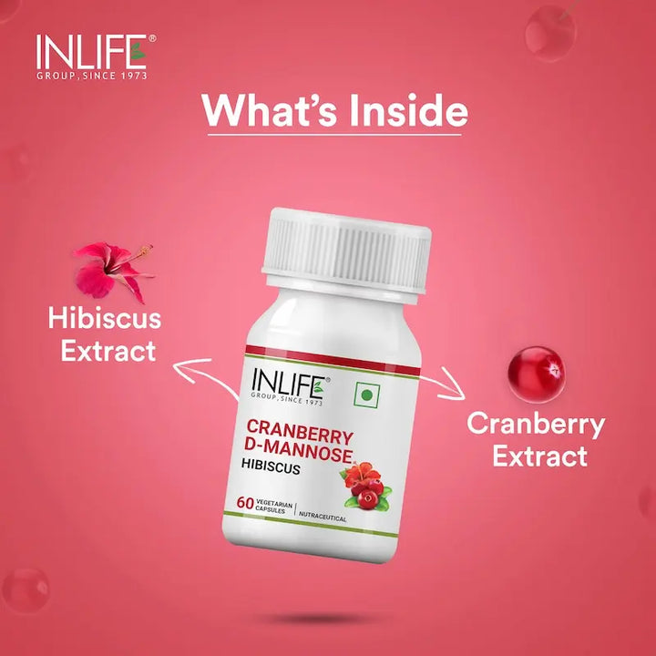 INLIFE Cranberry D-Mannose & Hibiscus Extract Supplement