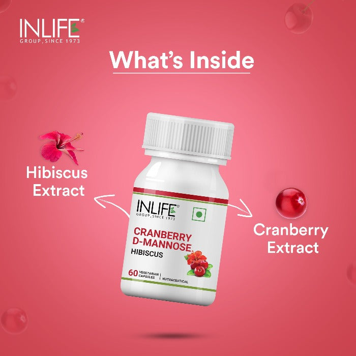 INLIFE Cranberry D-Mannose & Hibiscus Extract Supplement