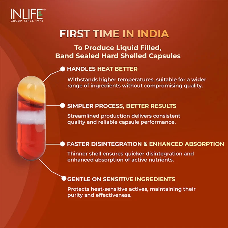 Inlife india's first time india to produce liquid filled band sealed hard shelled capsules