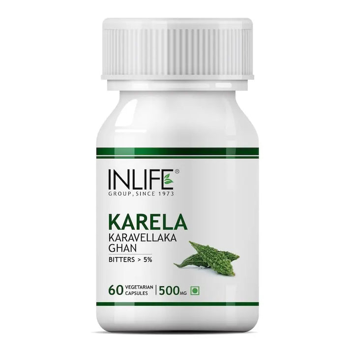 INLIFE Karela Capsules 500mg | Extract - Ayurvedic Herbal Supplement for Sugar Management