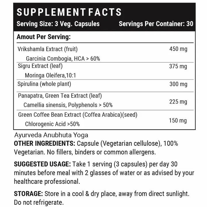 INLIFE Keto Slimming Capsules | Extracts - Garcinia Cambogia, Green Coffee Bean, Green Tea, Spirulina Moringa | Weight Management Supplement