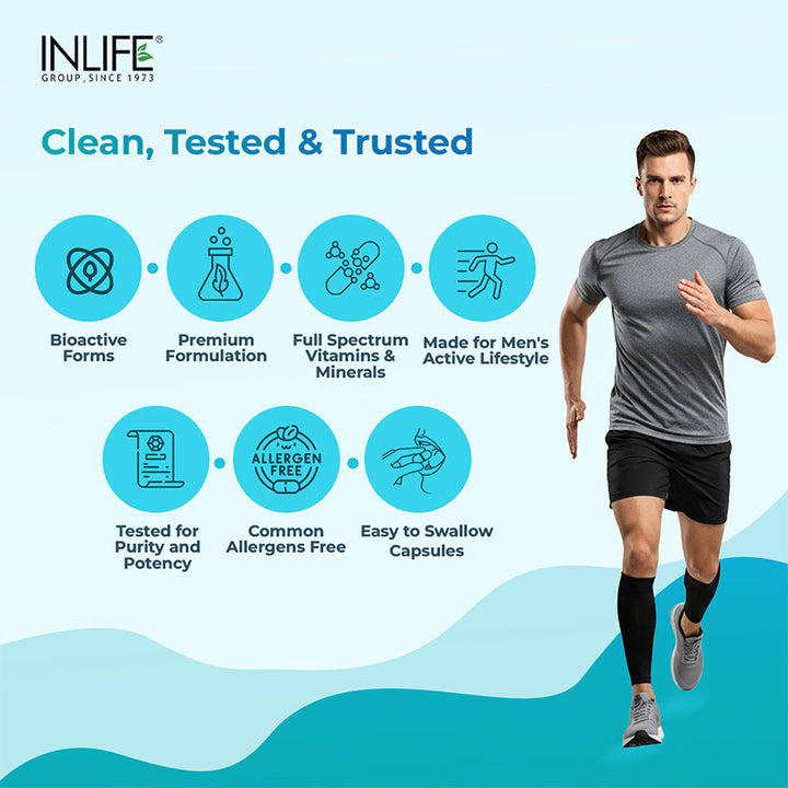 INLIFE Multivitamins & Minerals Amino Acids Antioxidants for Men Health Supplement