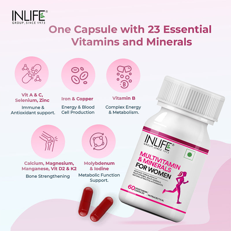 INLIFE Multivitamins & Minerals Antioxidants for Women Daily Formula Vitamins Supplement