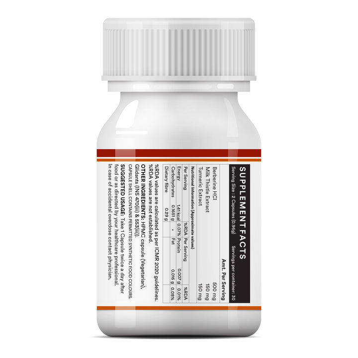 INLIFE Berberine Supplement with HCl 500mg, Milk Thistle, Turmeric