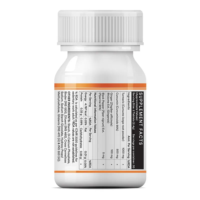 INLIFE Turmeric Curcumin Supplement with Ginger & Black Pepper | Vegetarian Tablets