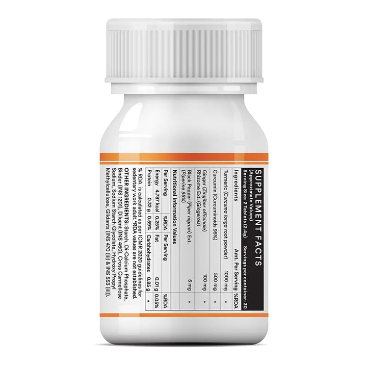 INLIFE Turmeric Curcumin Supplement with Ginger & Black Pepper | Vegetarian Tablets