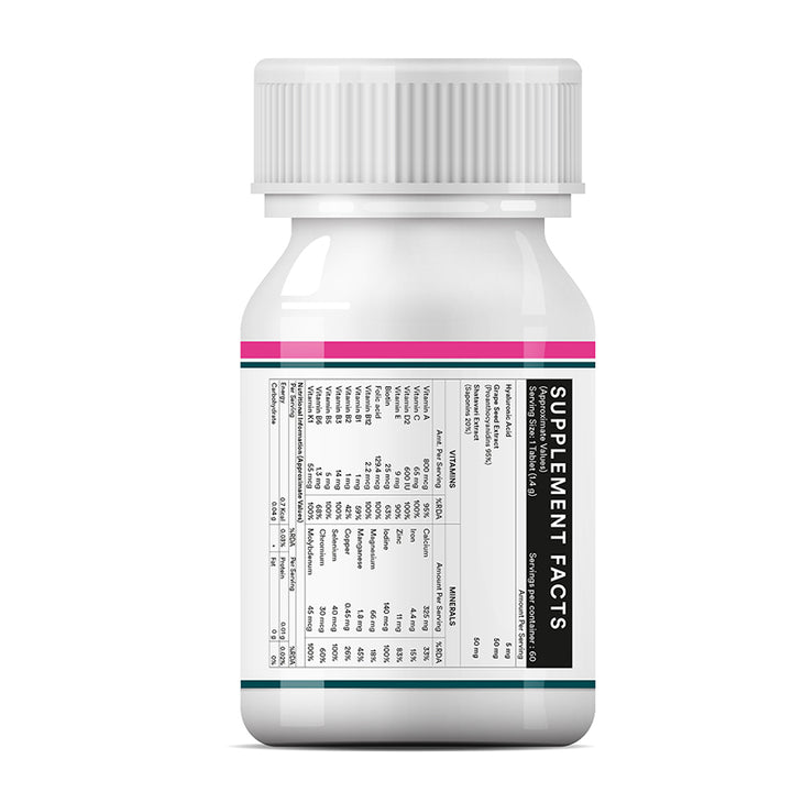 Inlife Multivitamin and Mineral for Women | Shatavari, Hyaluronic Acid, Grape Seed Extract