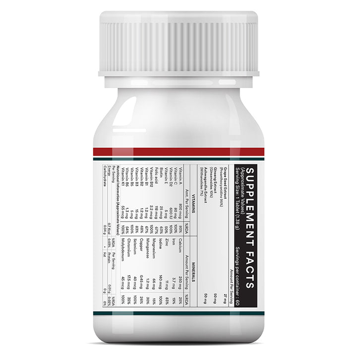 Inlife Multivitamin and Minerals Tablets for Men | Ashwagandha, Ginseng, Grape Seed Extract