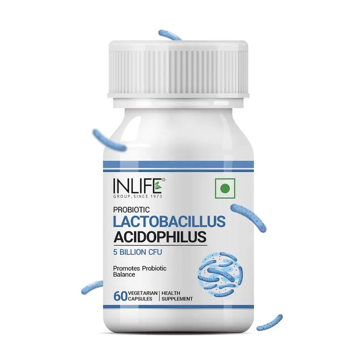 INLIFE Probiotic Lactobacillus Acidophilus 5 billion CFU, Digestive Health, Immunity Booster