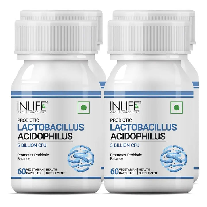 INLIFE Probiotic Lactobacillus Acidophilus 5 billion CFU, Digestive Health, Immunity Booster