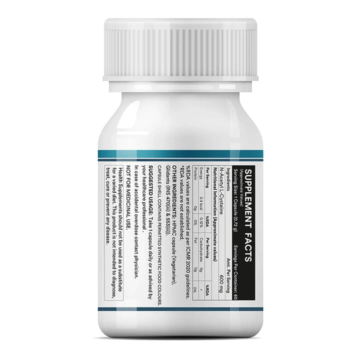 INLIFE N Acetyl Cysteine NAC Supplement 600mg | Supports Liver & Respiratory Health